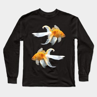 Lowpoly veiltail goldfish Long Sleeve T-Shirt